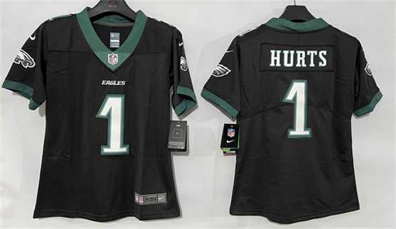 Women%27s Philadelphia Eagles #1 Jalen Hurts Black New Vapor Untouchable Limited Stitched Jersey->philadelphia eagles->NFL Jersey