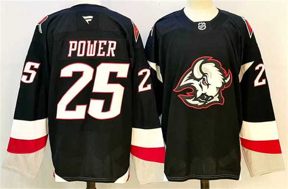 Mens Buffalo Sabres #25 Owen Power Black 2024-25 Alternate Stitched Hockey Jersey->buffalo sabres->NHL Jersey
