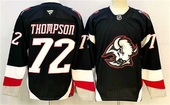 Mens Buffalo Sabres #72 Tage Thompson Black 2024-25 Alternate Stitched Hockey Jersey->buffalo sabres->NHL Jersey