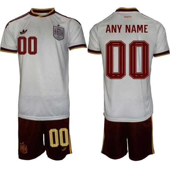 Men%27s Spain Team Custom White Soccer Jersey Suit->customized nfl jersey->Custom Jersey