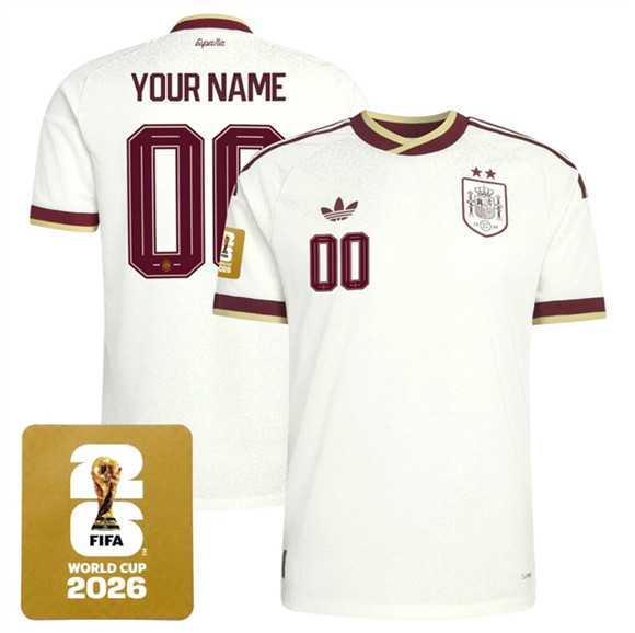 Men%27s Spain Team Custom 2026 World Cup Away Soccer Jersey->->Custom Jersey