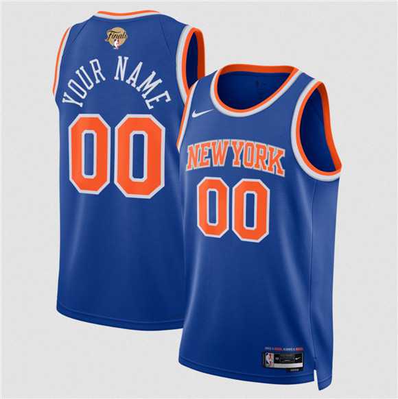 Men%27s New Yok Knicks Active Player Custom Blue 2026 Finals Patch Icon Edition Stitched Basketball Jersey->customized nhl jersey->Custom Jersey