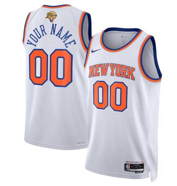Men%27s New Yok Knicks Active Player Custom White 2026 Finals Patch Association Edition Stitched Basketball Jersey->customized nba jersey->Custom Jersey