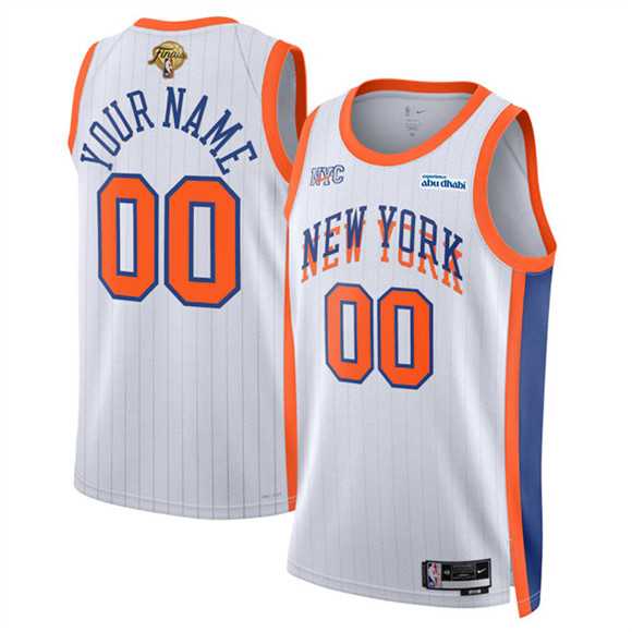Men%27s New Yok Knicks Active Player Custom White 2026 Finals Patch City Edition Stitched Basketball Jersey->customized nba jersey->Custom Jersey