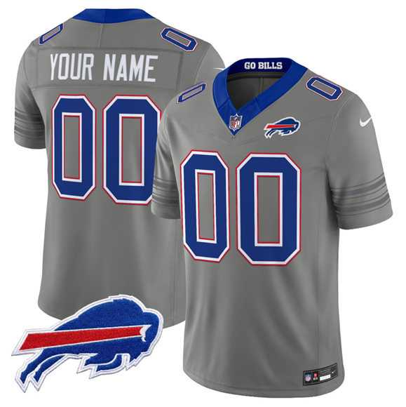 Men%27s Buffalo Bills Active Player Custom Gray F.U.S.E. 2026 Nickel City Vapor Stitched Jersey->customized nfl jersey->Custom Jersey