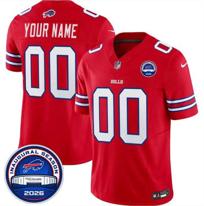 Men%27s Buffalo Bills Active Player Custom Red F.U.S.E. 2026 Inaugural Season at Highmark Stadium Stitched Jersey->customized nfl jersey->Custom Jersey
