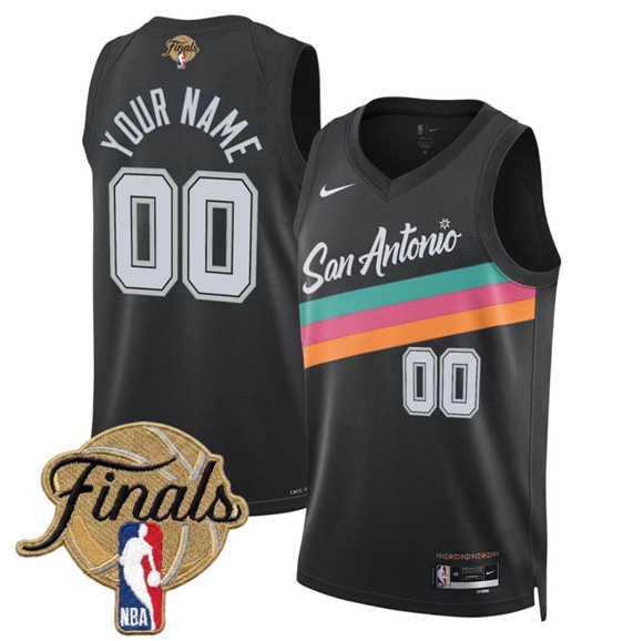 Men%27s San Antonio Spurs Active Player Custom Black 2026 Finals Patch City Edition Stitched Basketball Jersey->customized nba jersey->Custom Jersey