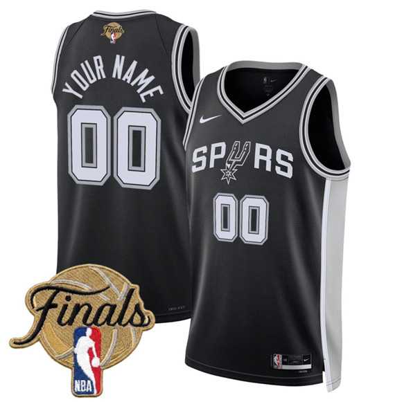 Men%27s San Antonio Spurs Active Player Custom Black 2026 Finals Patch Icon Edition Stitched Basketball Jersey->customized nba jersey->Custom Jersey