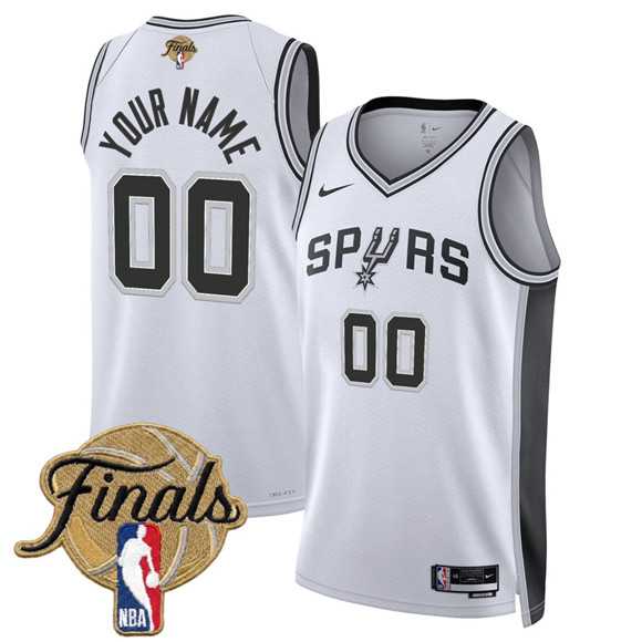 Men%27s San Antonio Spurs Active Player Custom White 2026 Finals Patch Association Edition Stitched Basketball Jersey->customized nba jersey->Custom Jersey