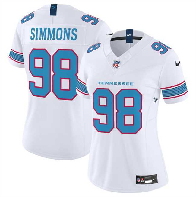 Womens Tennessee Titans #98 Cameron Ward White 2026 F.U.S.E. Vapor Limited Stitched Jersey Dzhi->->NFL Jersey