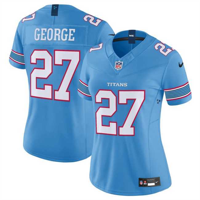 Womens Tennessee Titans #27 Eddie George Light Blue 2026 F.U.S.E. Vapor Limited Stitched Jersey Dzhi->->NFL Jersey