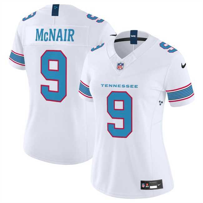 Womens Tennessee Titans #9 Steve McNair White 2026 F.U.S.E. Vapor Limited Stitched Jersey Dzhi->->NFL Jersey
