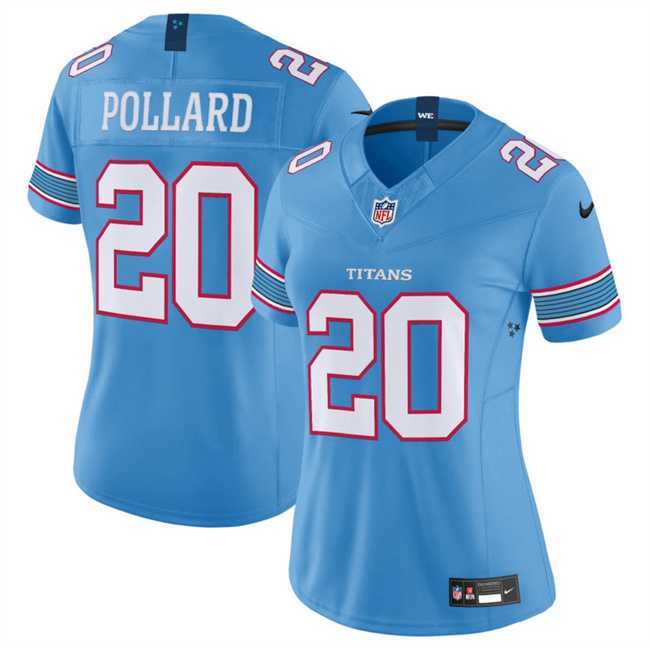 Womens Tennessee Titans #20 Tony Pollard Light Blue 2026 F.U.S.E. Vapor Limited Stitched Jersey Dzhi->->NFL Jersey