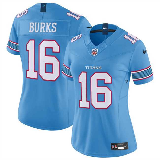 Womens Tennessee Titans #16 Treylon Burks Light Blue 2026 F.U.S.E. Vapor Limited Stitched Jersey Dzhi->->NFL Jersey