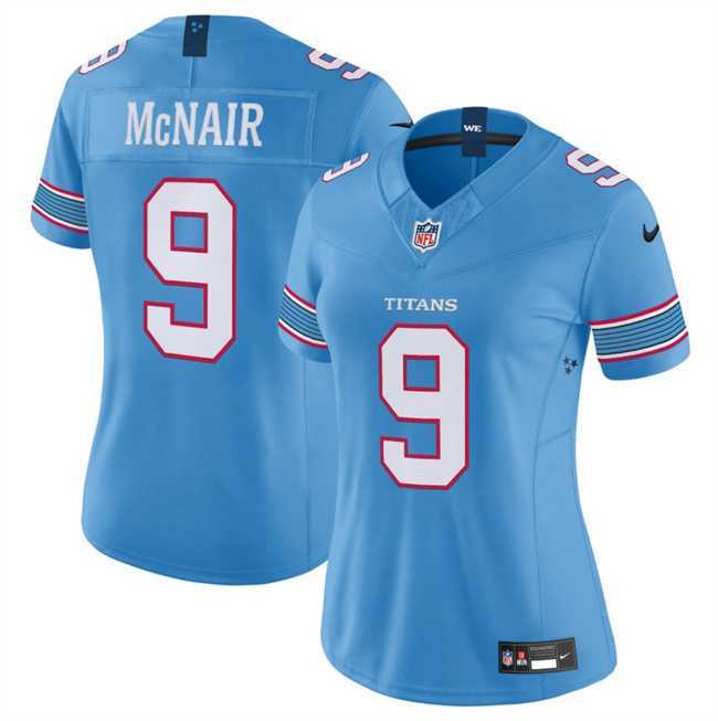 Womens Tennessee Titans #9 Steve McNair Light Blue 2026 F.U.S.E. Vapor Limited Stitched Jersey Dzhi->->NFL Jersey