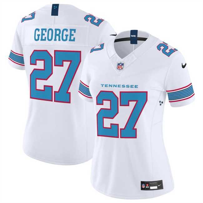Womens Tennessee Titans #27 Eddie George White 2026 F.U.S.E. Vapor Limited Stitched Jersey Dzhi->->NFL Jersey