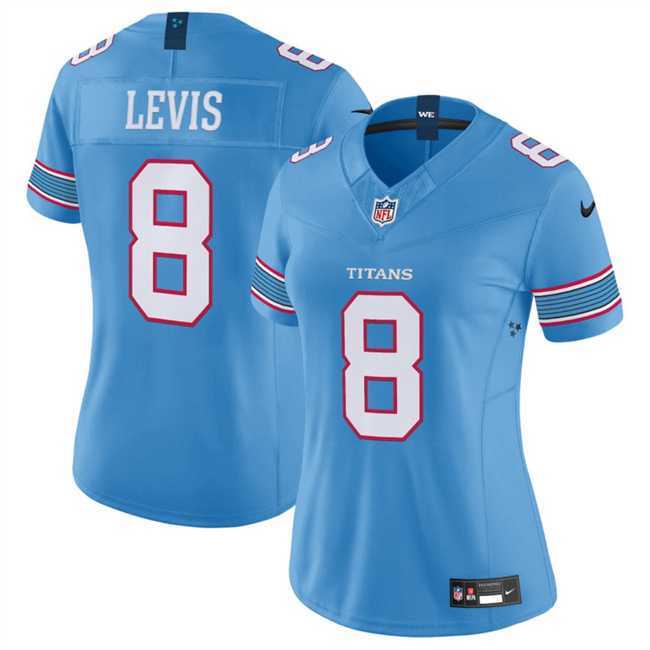 Womens Tennessee Titans #8 Will Levis Light Blue 2026 F.U.S.E. Vapor Limited Stitched Jersey Dzhi->->NFL Jersey