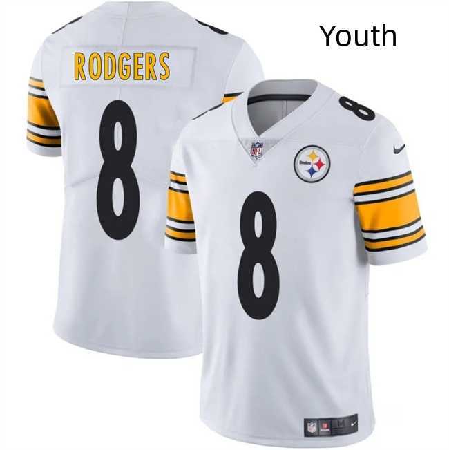 Youth Pittsburgh Steelers #8 Aaron Rodgers White 2025 Vapor Limited Stitched Jersey Dzhi->buffalo bills->NFL Jersey