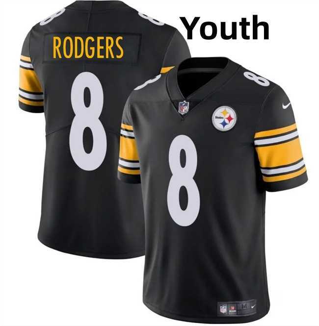Youth Pittsburgh Steelers #8 Aaron Rodgers Black 2025 Vapor Limited Stitched Jersey Dzhi->buffalo bills->NFL Jersey