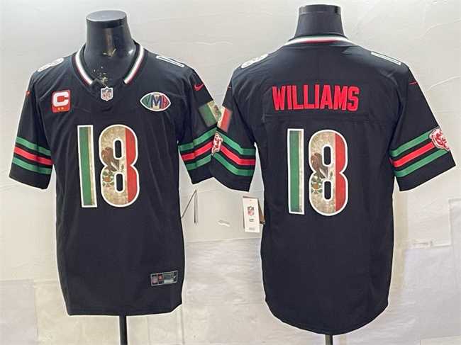 Men%27s Chicago Bears #18 Caleb Williams Black Mexico F.U.S.E. With 2-star C Patch And VMH Patch Throwback Stitched Jersey->buffalo bills->NFL Jersey