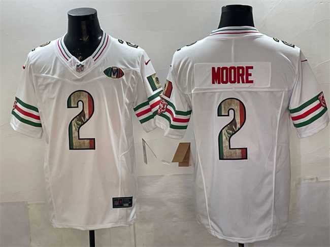 Men%27s Chicago Bears #2 D.J. Moore White Mexico F.U.S.E. With VMH Patch Stitched Jersey->buffalo bills->NFL Jersey