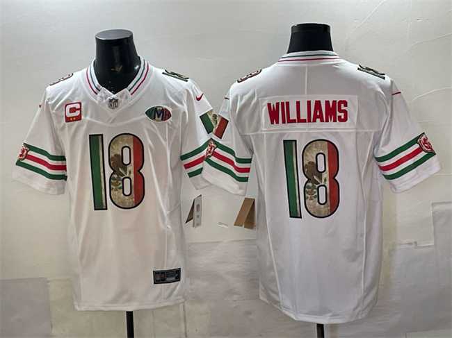 Men%27s Chicago Bears #18 Caleb Williams White Mexico F.U.S.E. With 2-star C Patch And VMH Patch Throwback Stitched Jersey->chicago bears->NFL Jersey