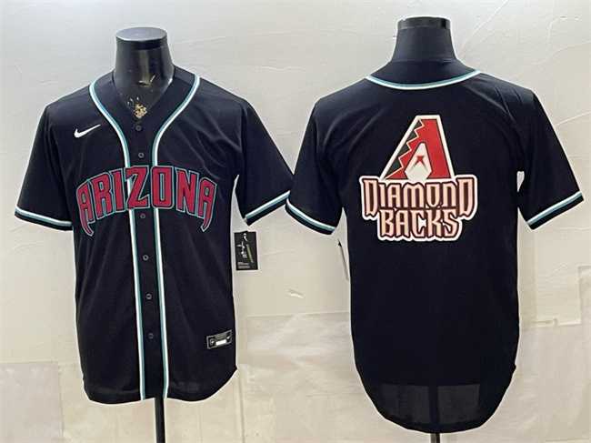 Men%27s Arizona Diamondbacks Team Big Logo 2026 Fashion Replica Black Out Stitched Jersey Dzhi->atlanta braves->MLB Jersey