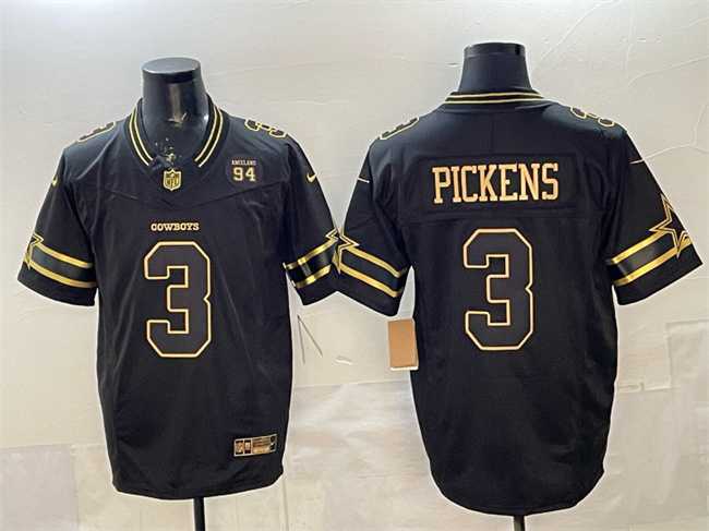 Men%27s Dallas Cowboys #3 George pickens Black 2025 F.U.S.E. 94 Marshawn Kneeland Memorial Patch Vapor Limited Stitched Jersey->chicago bears->NFL Jersey