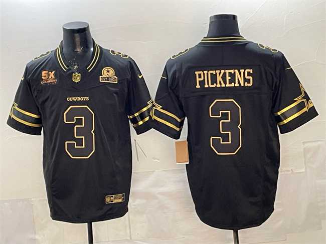Men%27s Dallas Cowboys #3 George pickens Black 2025 F.U.S.E. With 5x Super Bowl Champions & Established In 1960 Patch Vapor Limited Stitched Jersey->chicago bears->NFL Jersey