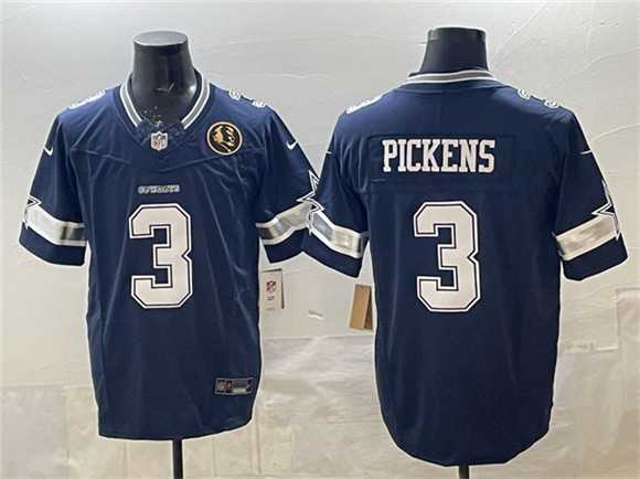 Men%27s Dallas Cowboys #3 George pickens Navy F.U.S.E. With John Madden Patch Vapor Limited Stitched Jersey->dallas cowboys->NFL Jersey