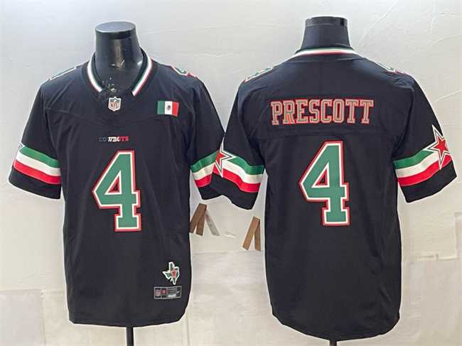 Men%27s Dallas Cowboys #4 Dak Prescott 2024 Mexico Black F.U.S.E. Stitched Jersey->dallas cowboys->NFL Jersey