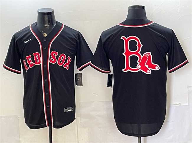Mens Boston Red Sox Team Big Logo 2026 Fashion Replica Black Out Stitched Jersey Dzhi->boston red sox->MLB Jersey