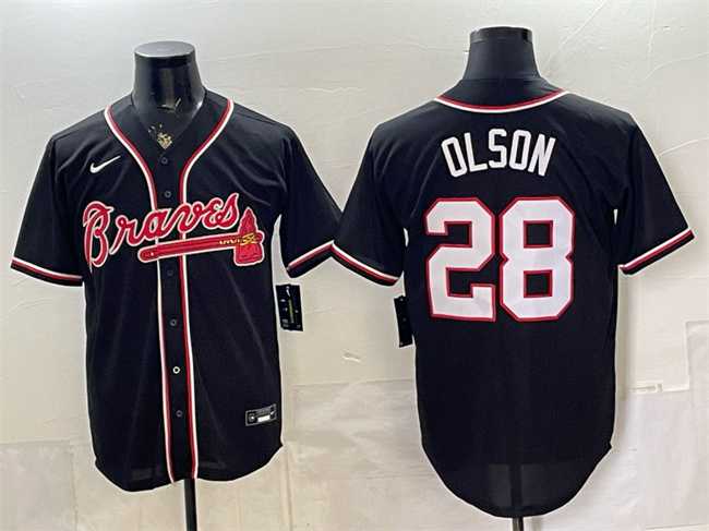 Mens Atlanta Braves #28 Matt Olson 2026 Fashion Replica Black Out Stitched Jersey->atlanta braves->MLB Jersey