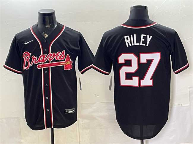 Mens Atlanta Braves #27 Austin Riley 2026 Fashion Replica Black Out Stitched Jersey->atlanta braves->MLB Jersey