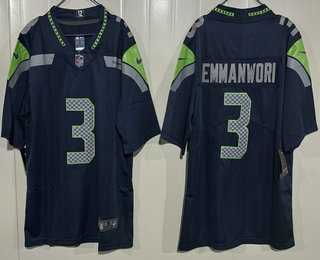 Men%27s Seattle Seahawks #3 Nick Emmanwori Limited Navy Vapor Jersey->seattle seahawks->NFL Jersey