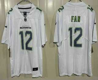 Men%27s Seattle Seahawks #12 Fan Limited White Fashion Vapor Jersey->seattle seahawks->NFL Jersey