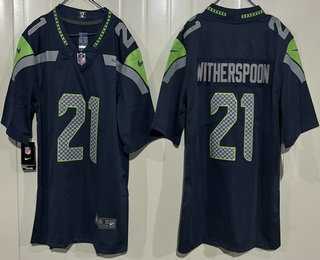 Men%27s Seattle Seahawks #21 Devon Witherspoon Limited Navy Vapor Jersey->seattle seahawks->NFL Jersey