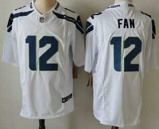 Men%27s Seattle Seahawks #12 Fan Limited FUSE White Vapor Jersey->seattle seahawks->NFL Jersey