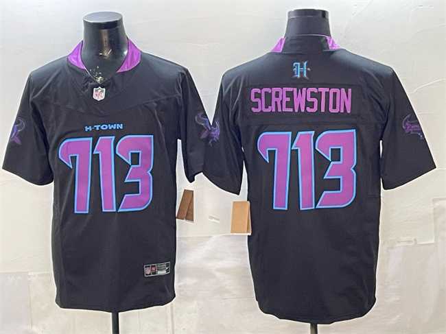 Mens Houston Texans #713 Screwston Black F.U.S.E. 2025 DJ SCREW Vapor Limited Stitched Jersey->houston texans->NFL Jersey