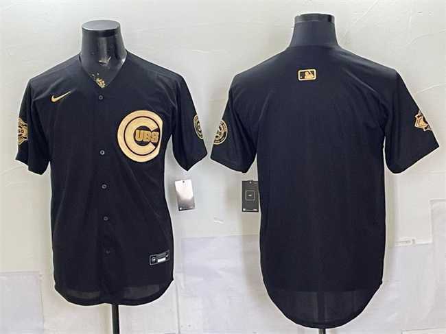 Men%27s Chicago Cubs Blank Black Gold 150th Anniversary Patch Stitched Jersey Dzhi->chicago white sox->MLB Jersey