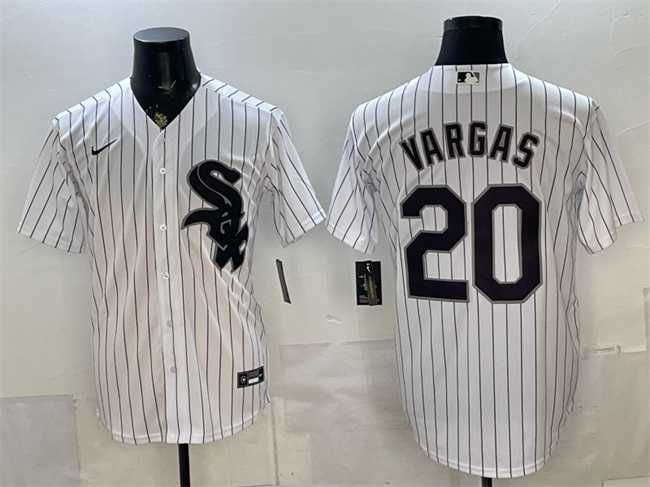 Mens Chicago White Sox #20 Miguel Vargas White Home Stitched Jersey->chicago white sox->MLB Jersey