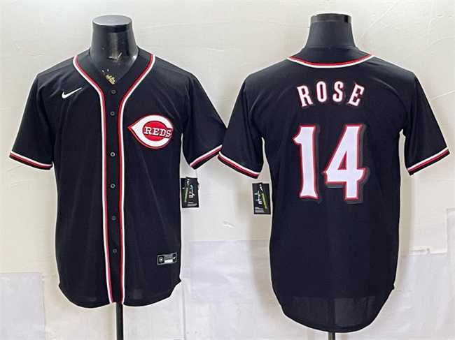 Men%27s Cincinnati Reds #14 Pete Rose 2026 Fashion Replica Black Out Stitched Jersey->chicago white sox->MLB Jersey