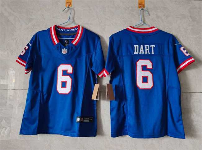 Youth New York Giants #6 Jaxson Dart Blue 2025 Draft F.U.S.E. Throwback Untouchable Limited Stitched Jersey->new york giants->NFL Jersey