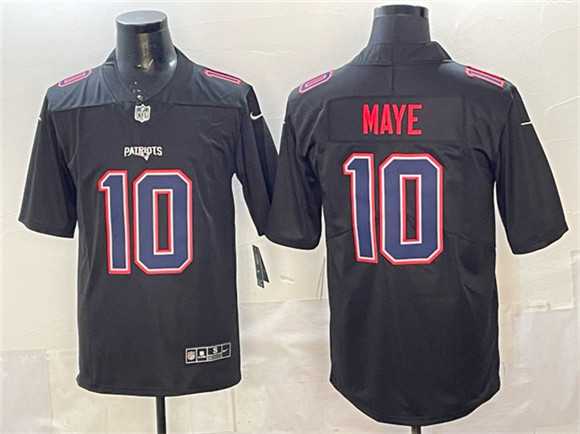 Men%27s New England Patriots #10 Drake Maye Black Fashion Vapor Untouchable Limited Stitched Jersey->new england patriots->NFL Jersey