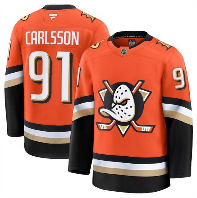 Men%27s Anaheim Ducks #91 Leo Carlsson Orange 2026 Home Stitched Jersey Dzhi->detroit red wings->NHL Jersey