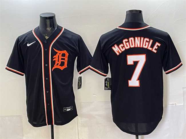 Mens Detroit Tigers #7 Kevin McGonigle 2026 Fashion Replica Black Out Stitched Jersey->detroit tigers->MLB Jersey
