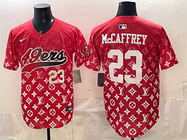 Mens San Francisco 49ers #23 Christian McCaffrey Red Limited Stitched Baseball Jersey->san francisco 49ers->NFL Jersey
