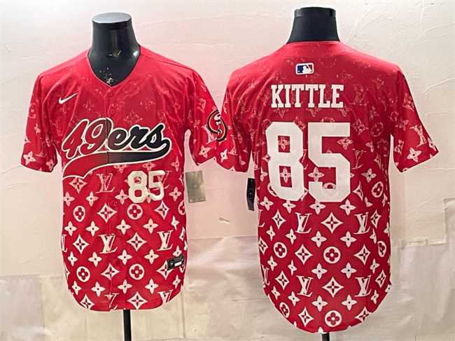 Mens San Francisco 49ers #85 George kittle Red Limited Stitched Baseball Jersey->san francisco 49ers->NFL Jersey