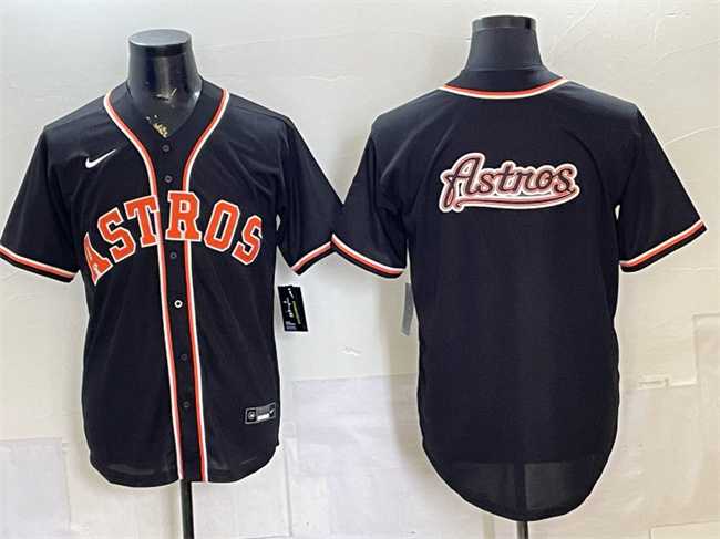 Men%27s Houston Astros Team Big Logo 2026 Fashion Replica Black Out Stitched Jersey Dzhi->los angeles angels->MLB Jersey