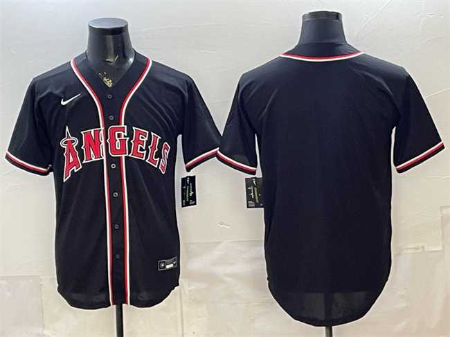 Mens Los Angeles Angels Blank 2026 Fashion Replica Black Out Stitched Jersey->los angeles angels->MLB Jersey